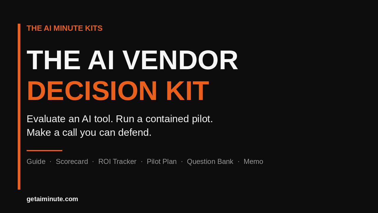 The AI Vendor Decision Kit cover